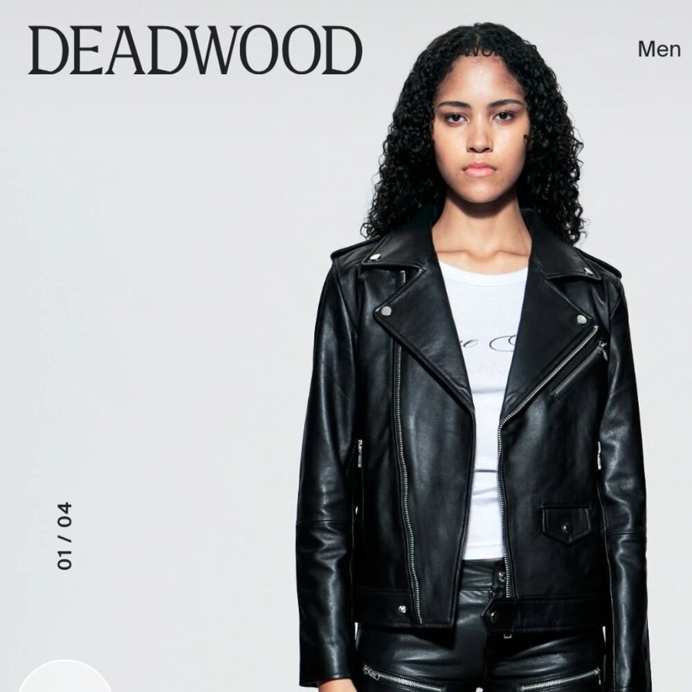 Deadwood moto jacket, 100% recycled leather, Size 38 - Picture 6 of 6